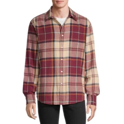 Arizona Mens Regular Fit Long Sleeve Flannel Shirt