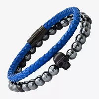 Steeltime Mens 2-pc. 18K Gold Over Stainless Steel Hypoallergenic Bracelet Set