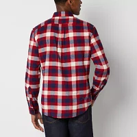 U.S. Polo Assn. Stretch Mens Classic Fit Long Sleeve Plaid Button-Down Shirt