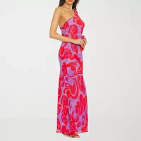 Premier Amour Long One Shoulder Sleeve Floral Maxi Dress