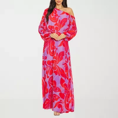 Premier Amour Womens Long Sleeve Floral Maxi Dress