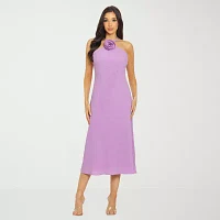 Premier Amour Womens Sleeveless Midi Shift Dress