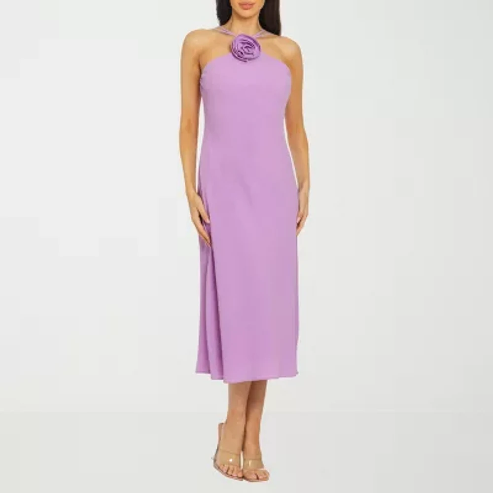 Premier Amour Womens Sleeveless Midi Shift Dress