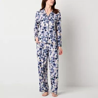 Ambrielle Womens Long Sleeve Pant Pajama Set