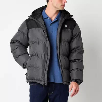 U.S. Polo Assn. Mens Hooded Heavyweight Puffer Jacket