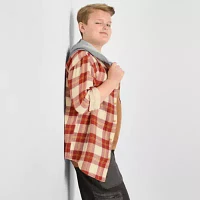 Thereabouts Little & Big Boys Hooded Long Sleeve Flannel Shirt