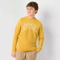 Thereabouts Little & Big Boys Crew Neck Long Sleeve Graphic T-Shirt