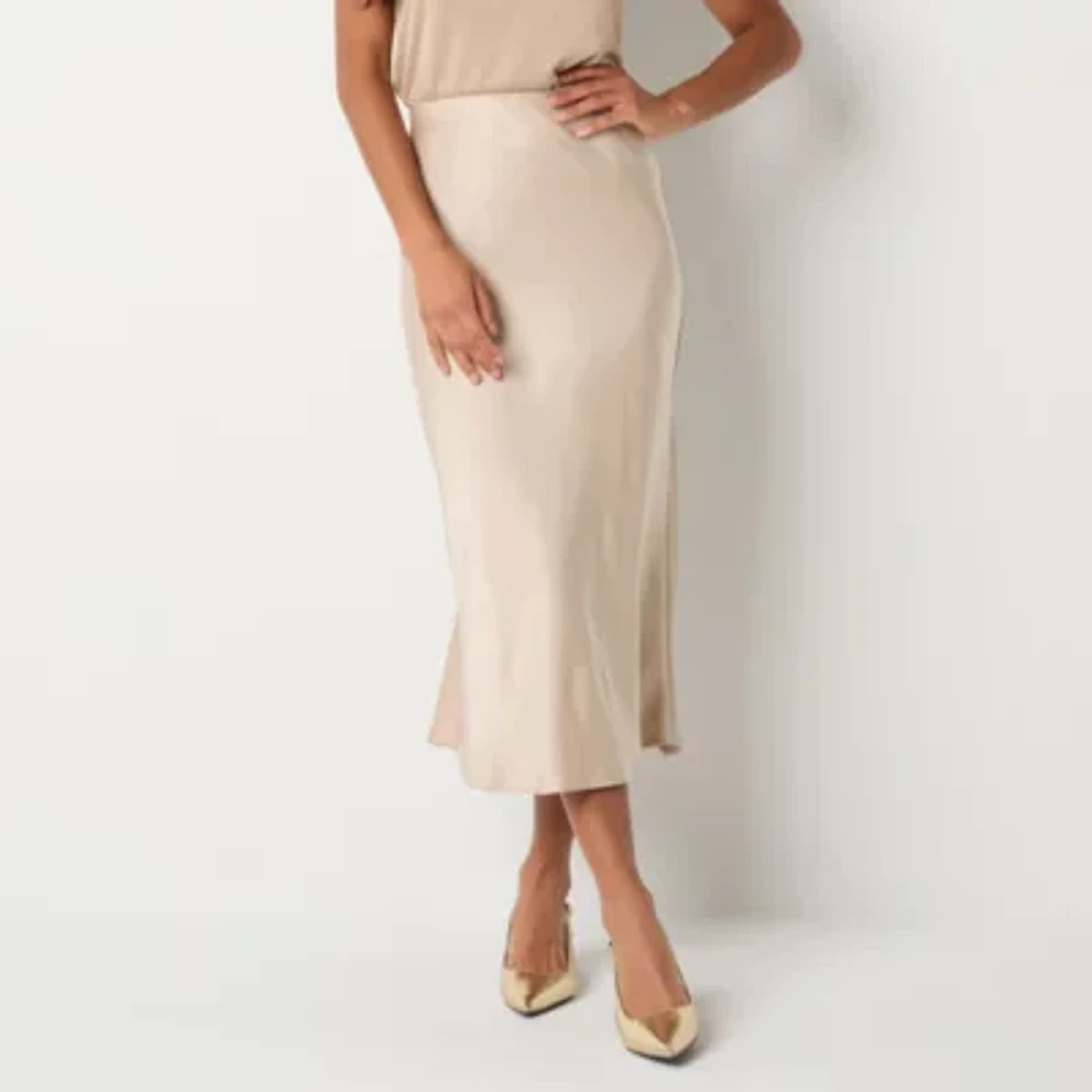 Worthington Womens Midi A-Line Skirt