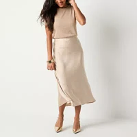 Worthington Womens Midi A-Line Skirt