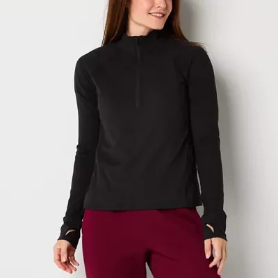 Xersion Everultra-Lite Womens Mock Neck Long Sleeve Quarter-Zip Pullover