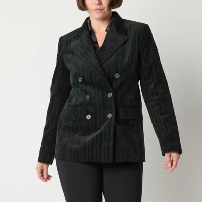 Worthington Womens Regular Fit Double Breasted Blazer