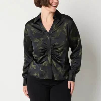 Worthington Womens Long Sleeve Regular Fit Button-Down Shirt