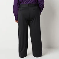 Liz Claiborne-Plus Tailored Classic Fit Wide Leg Trouser