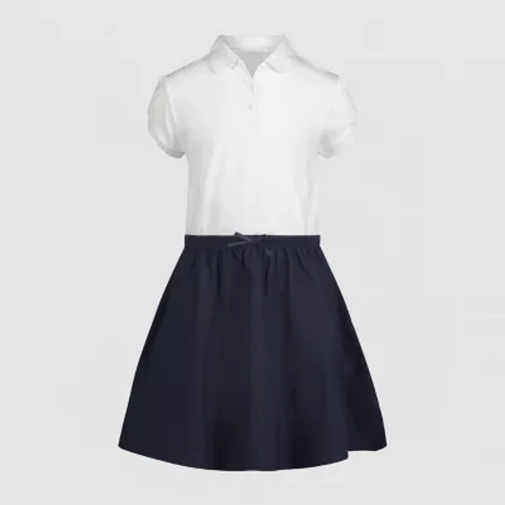 IZOD Little & Big Girls Short Sleeve Cap Shirt Dress