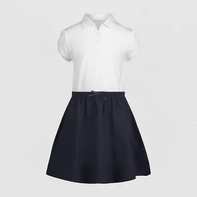 IZOD Little & Big Girls Short Sleeve Cap Shirt Dress