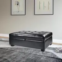 Corliving Antonio Upholstered Storage Ottoman