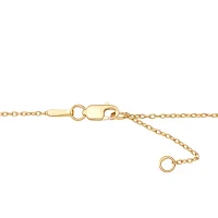 10K Tri-Tone Gold Openwork Heart Anklet