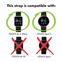 Itouch Air 3 40mm/Sport 3 Extra Interchangeable Strap Unisex Adult Black Watch Bands Ita3strrub40-003