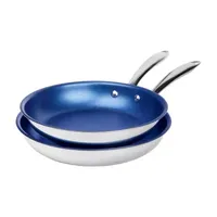 Granitestone Stainless Steel Blue 2-pc Nonstick Frying Pan Set