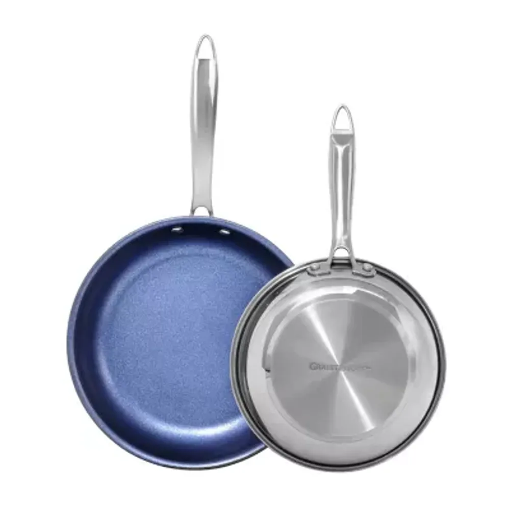 Granitestone Stainless Steel Blue 2-pc Nonstick Frying Pan Set