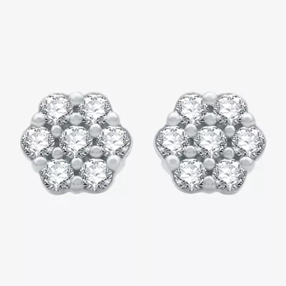 Diamond Blossom 1/2 CT. T.W. Natural White Diamond 10K Gold 7.1mm Stud Earrings