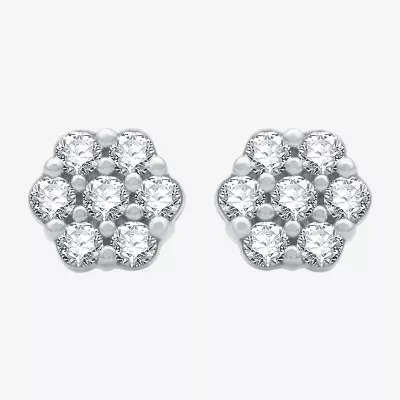 Diamond Blossom 1/2 CT. T.W. Natural White Diamond 10K Gold 7.1mm Stud Earrings