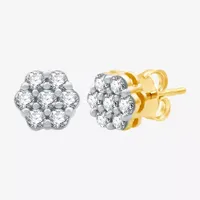 Diamond Blossom 1/2 CT. T.W. Natural White Diamond 10K Gold 7.1mm Stud Earrings