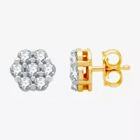 Diamond Blossom 1/2 CT. T.W. Natural White Diamond 10K Gold 7.1mm Stud Earrings