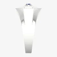 Mens Lab Created Blue Sapphire Sterling Silver Fashion Ring