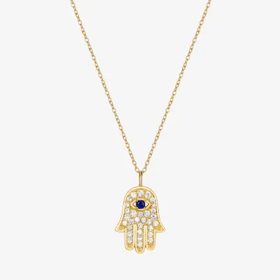 Womens 1/2 CT. T.W. Multi Color Cubic Zirconia 18K Gold Over Silver Pendant Necklaces