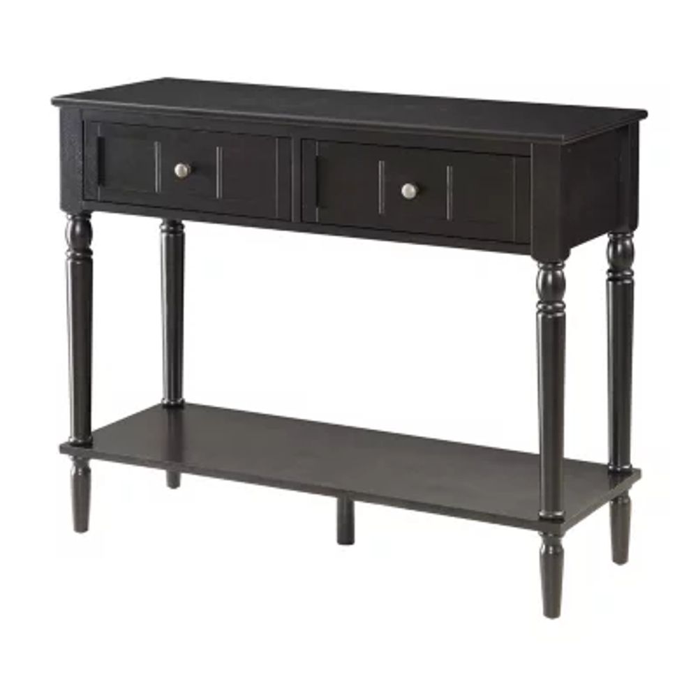 French Country 2 Drawer Hall Table with Shelf