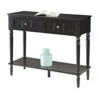 French Country 2 Drawer Hall Table with Shelf