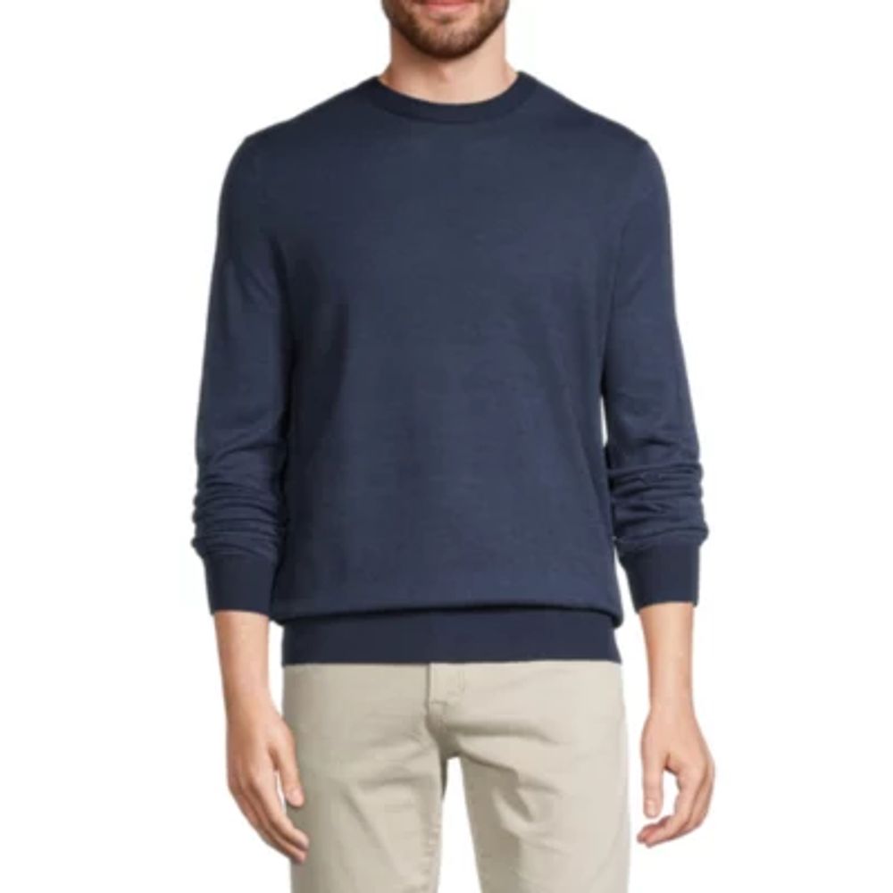 Van Heusen Light Weight Mens Crew Neck Long Sleeve Pullover Sweater