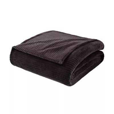 IZOD Ribbed Plush Unisex Adult Lightweight Blanket