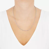 10K White Gold 18-24 Inch Hollow Rope Chain Necklace