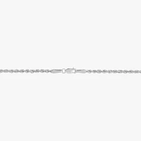 10K White Gold 18-24 Inch Hollow Rope Chain Necklace