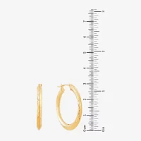 14K Gold Star-Cut Hoop Earrings