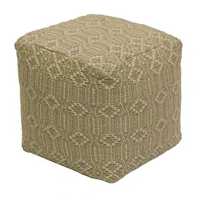 National Tree Co. Hand Woven Pouf Ottoman Sand Lounge Cushion