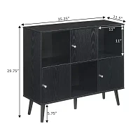 Xtra Storage Cube Organizer Sideboard Console Table with 3 Cubbies and Cabinets