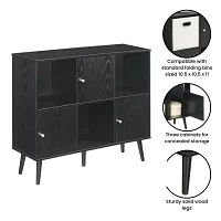 Xtra Storage Cube Organizer Sideboard Console Table with 3 Cubbies and Cabinets