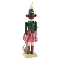 North Pole Trading Co. 14in Cat Girl Christmas Nutcracker