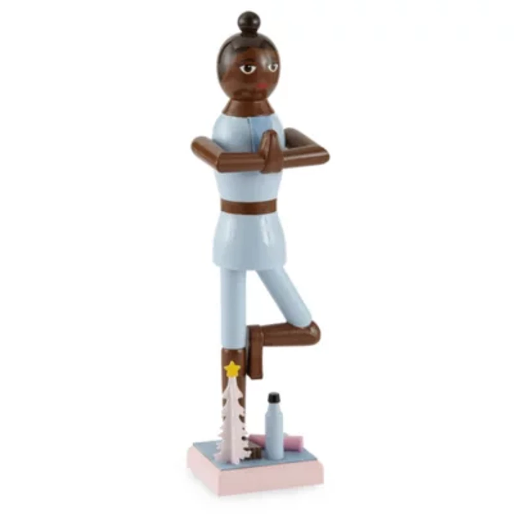 North Pole Trading Co. 14in Yoga Girl African American Christmas Nutcracker