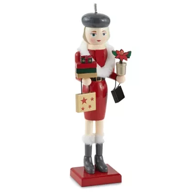 North Pole Trading Co. 14in Shopper Girl Christmas Nutcracker