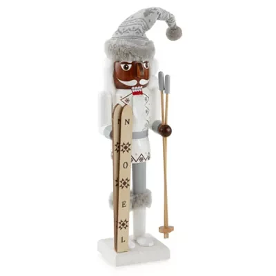 North Pole Trading Co. 14in Ski Man African American Christmas Nutcracker