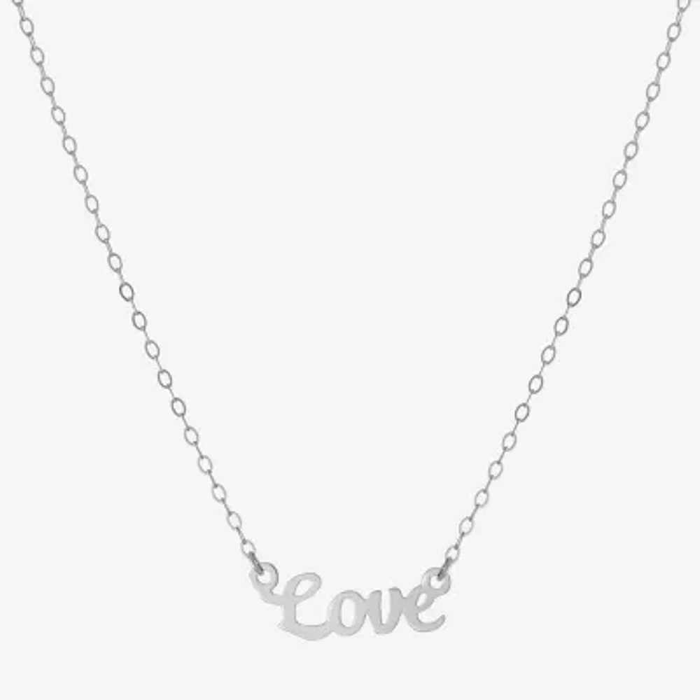 Silver Treasures Love Sterling Silver 16 Inch Cable Pendant Necklace