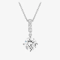 DiamonArt® Cubic Zirconia Sterling Silver Pendant Necklace and Earring Set