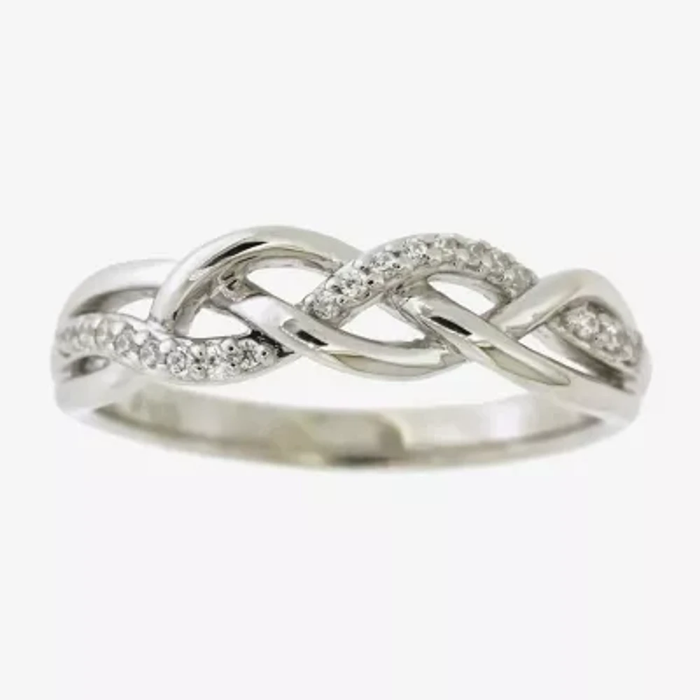 Womens 1/10 CT. T.W. Natural White Diamond Sterling Silver Cocktail Ring