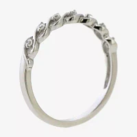 2MM 1/10 CT. T.W. Natural White Diamond Sterling Silver Band