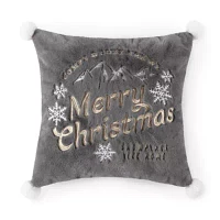 North Pole Trading Co. Merry Christmas Square Throw Pillow