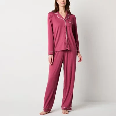 Ambrielle Womens Long Sleeve Pant Pajama Set